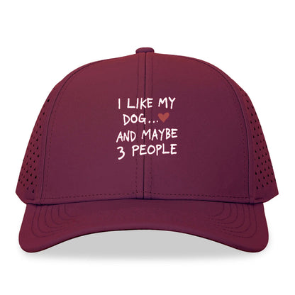 i like my dog and maybe 3 people Hat