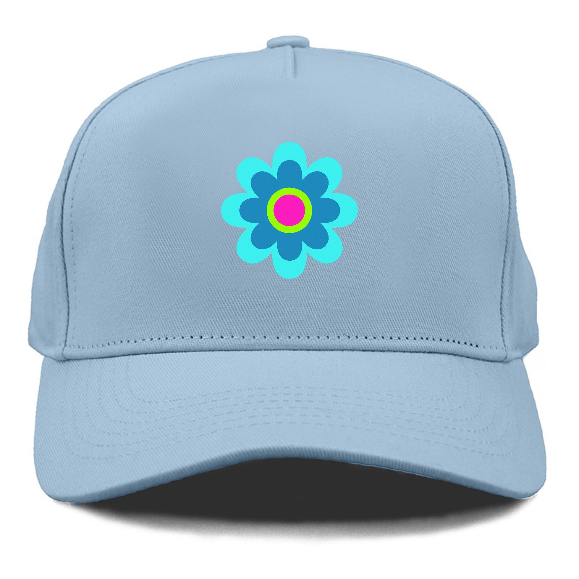 Retro 80s Flower Blue Hat