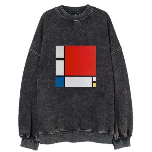 Composition With Red Blue And Yellow Vintage Sweatshirt
