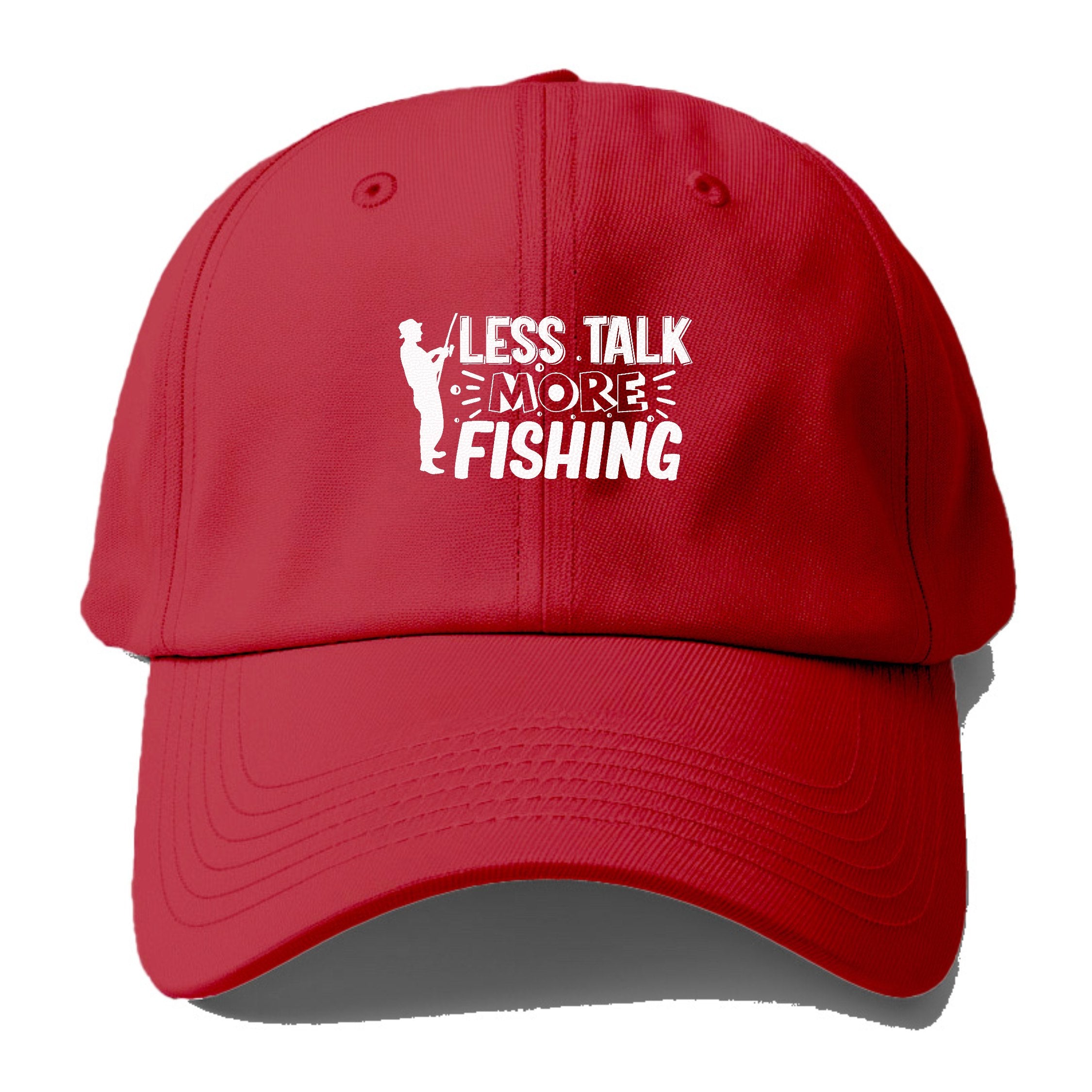 Less Talk More Fishing Baseball Cap Red