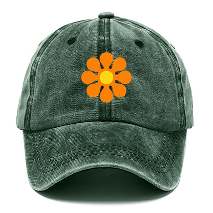 Retro 80s Flower Orange Hat