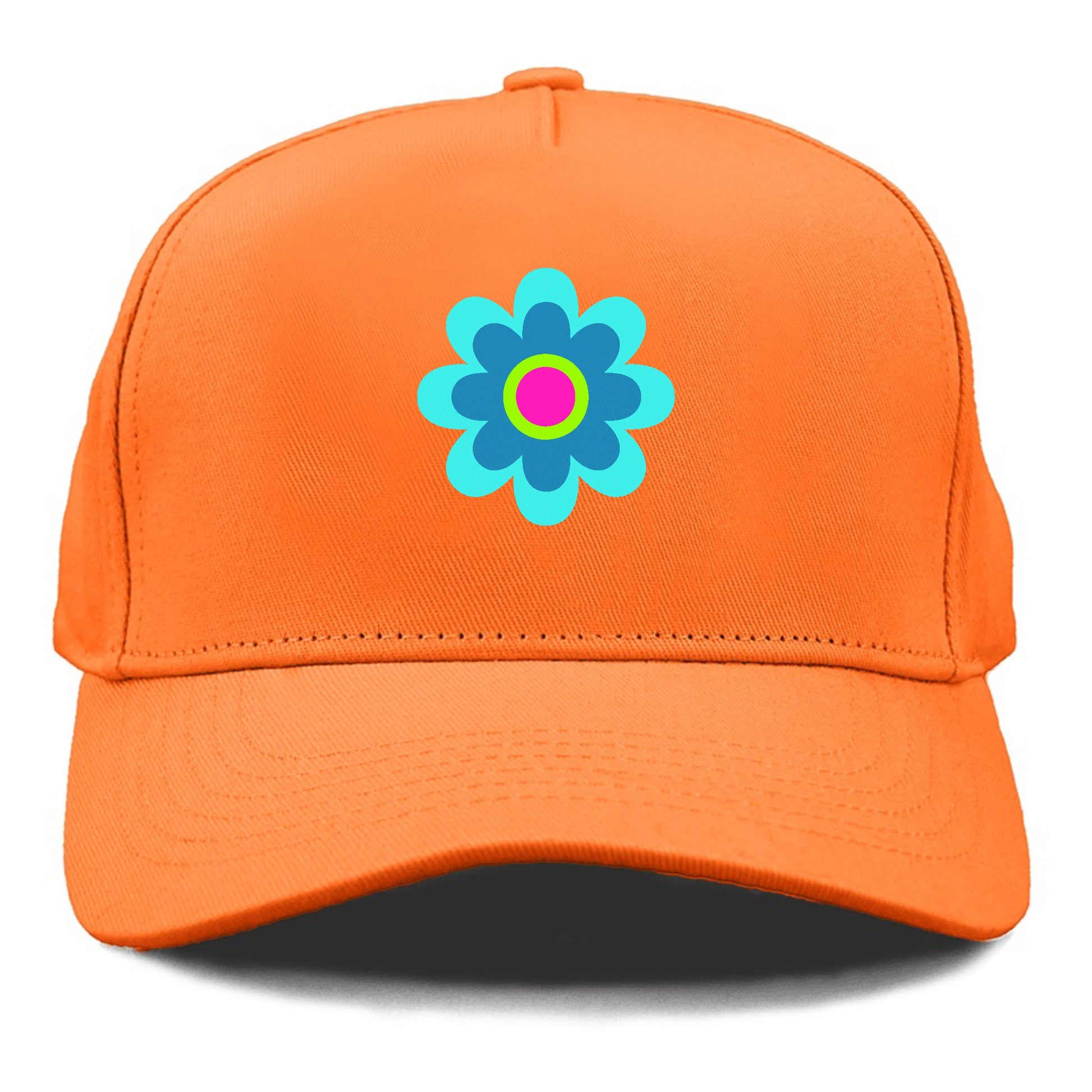 Retro 80s Flower Blue Hat