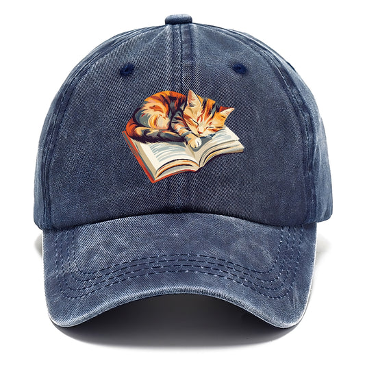 Cat Nap on Book Hat