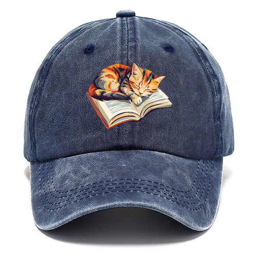 Cat Nap On Book Classic Cap