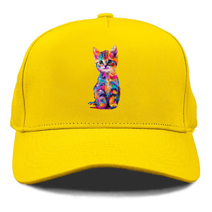 Rainbow Kitten Brushstroke Beauty Hat