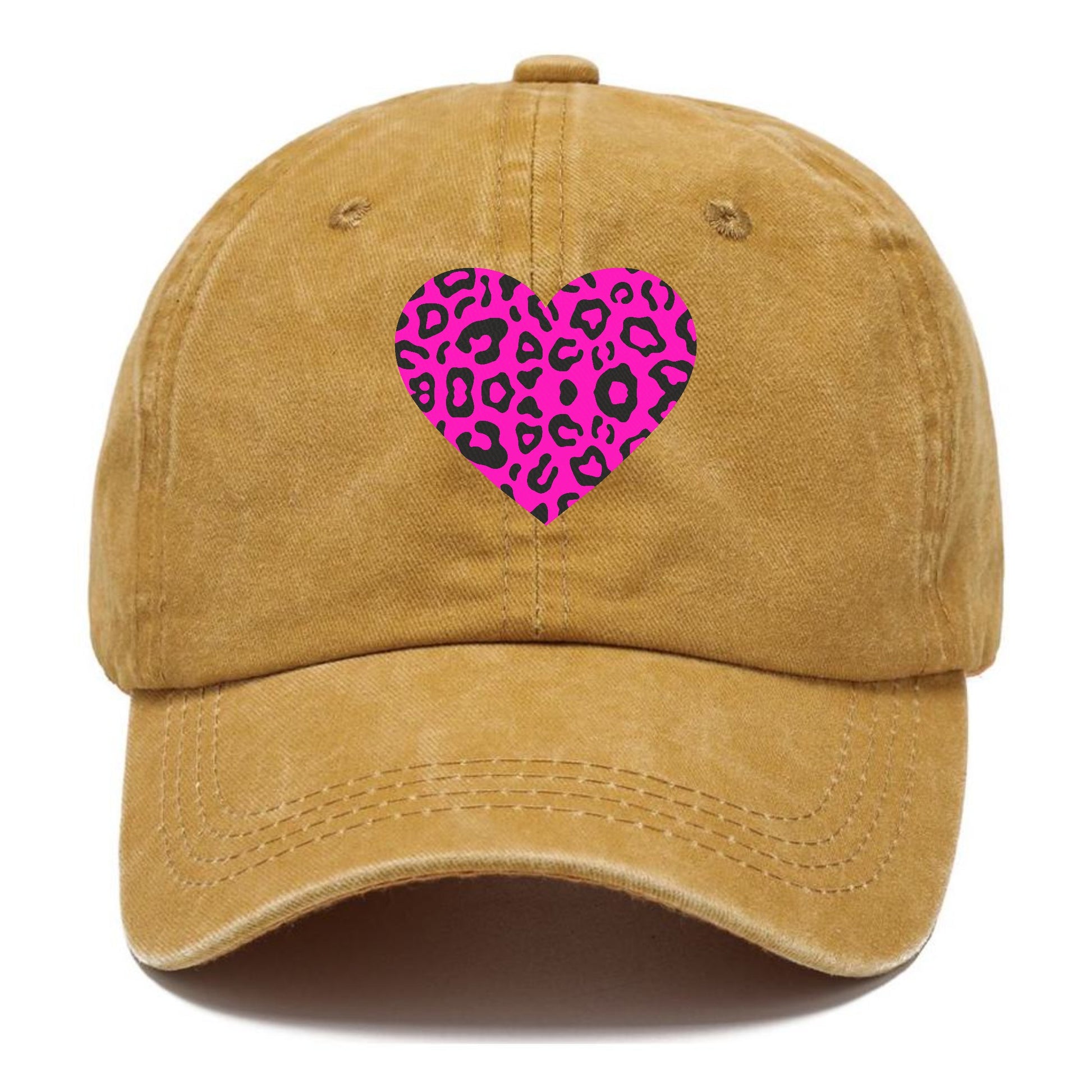 Retro 80s Heart Cheetah Print Hat