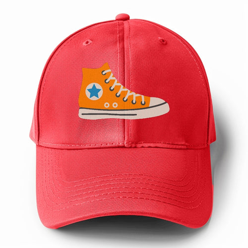 Retro 80s Converse Shoe Orange Solid Color Baseball Cap