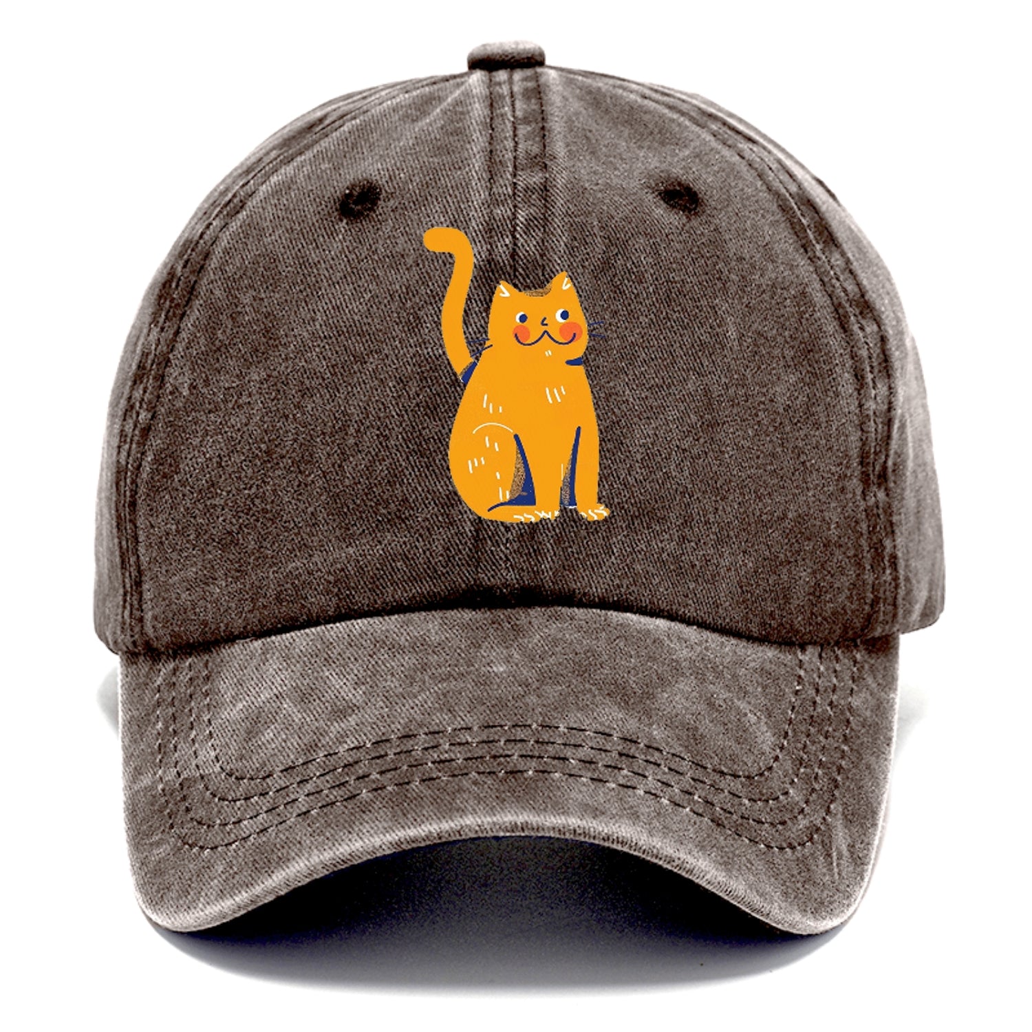 Smiling Orange Kitty with Chubby Cheeks Hat