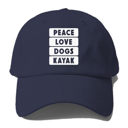 Peace Love Dogs Kayak Classic Baseball Cap For Big Heads