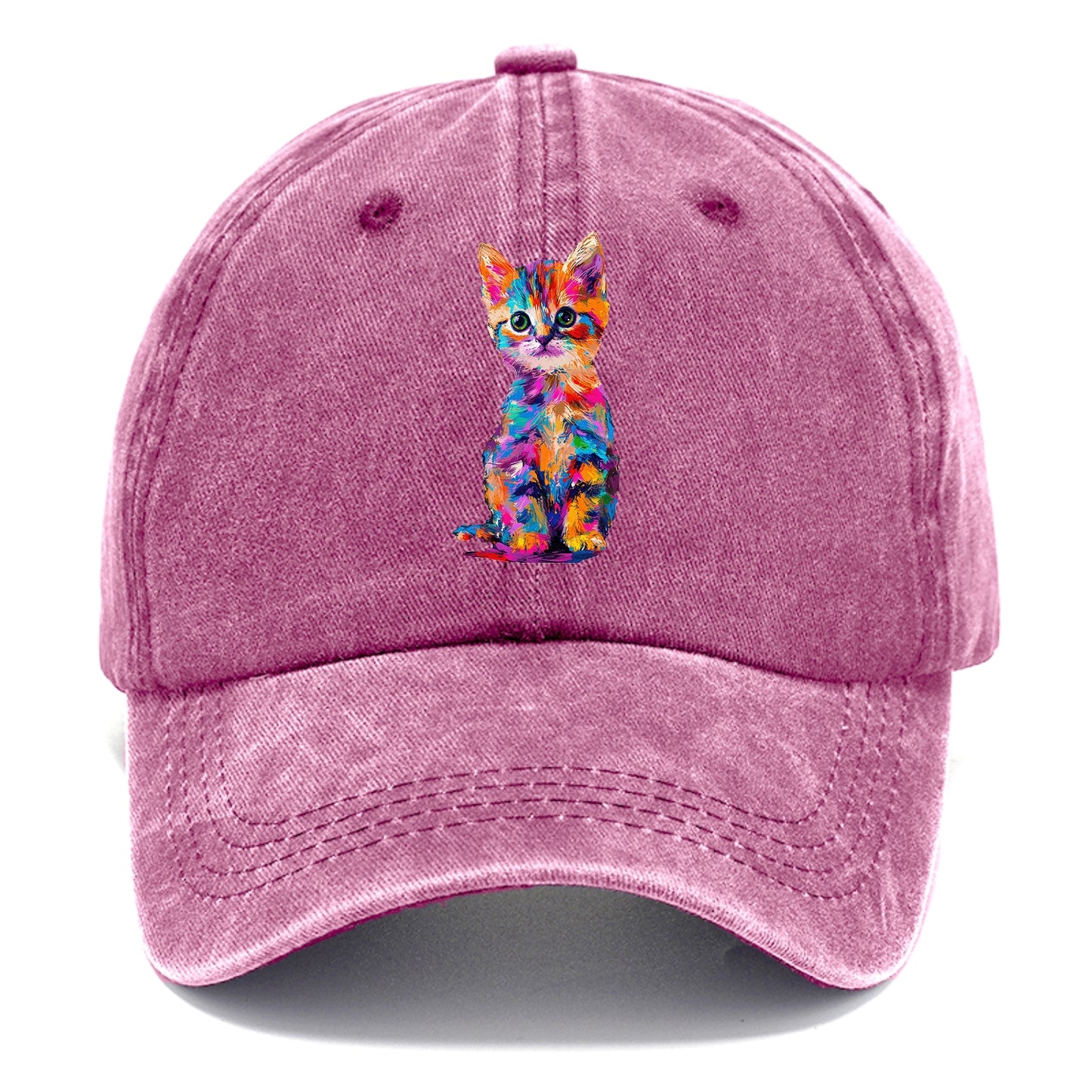 Rainbow Kitten Brushstroke Beauty Hat