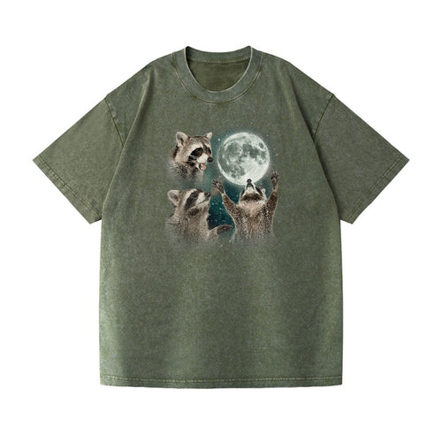 Racoons Howling At The Moon Vintage T-shirt