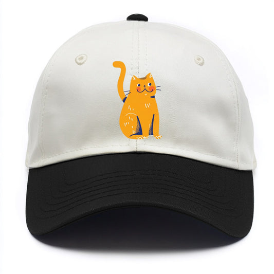 Smiling Orange Kitty with Chubby Cheeks Hat