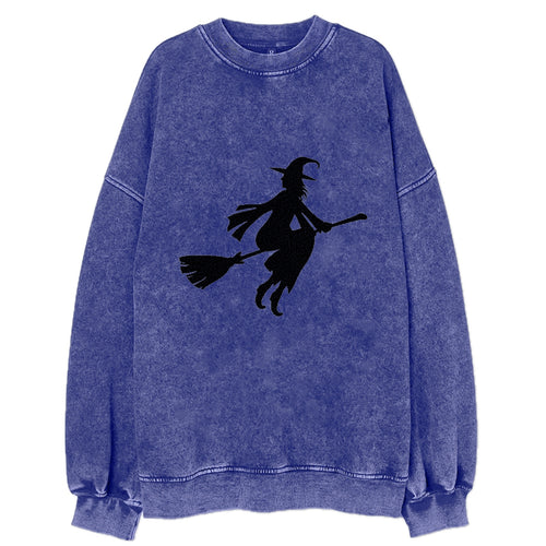 202308151409 Witch On Broom 2 Vintage Sweatshirt