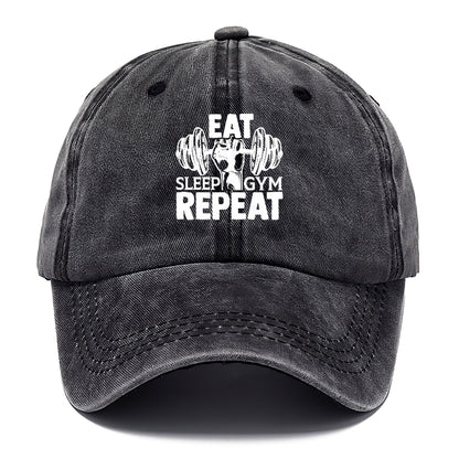 eat sleep gym repeat Hat