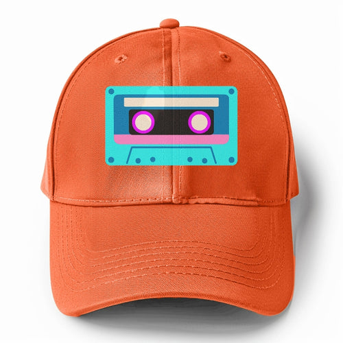 Retro 80s Cassette Blue Solid Color Baseball Cap