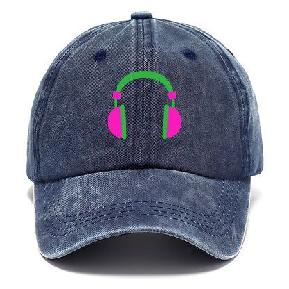 Retro 80s Headphones Pink Hat