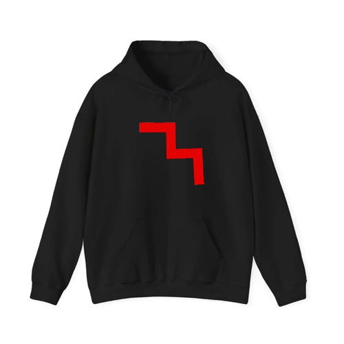 Retro 80s Zig Zag Red Hooded Sweatshirt