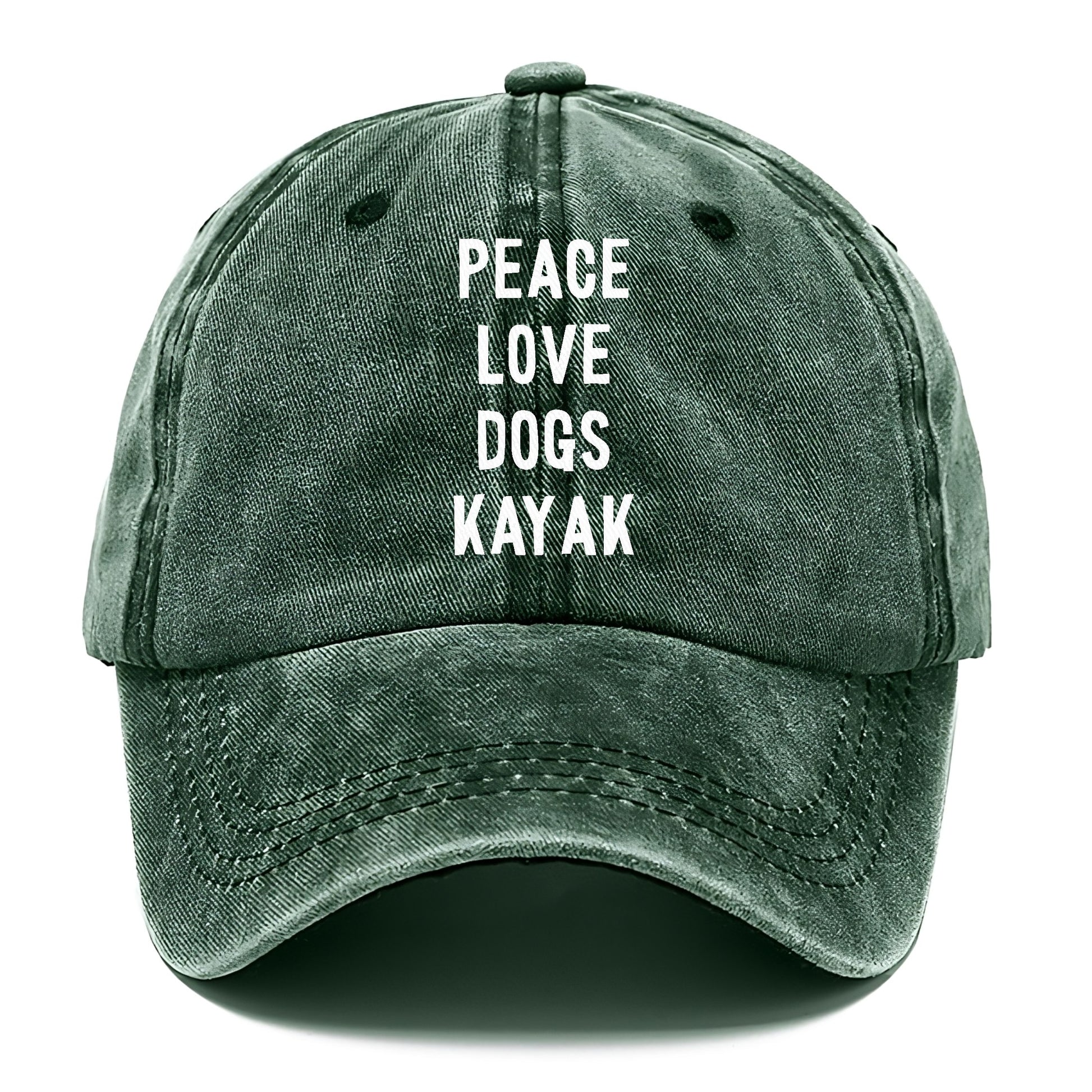 peace love dog kayak Hat