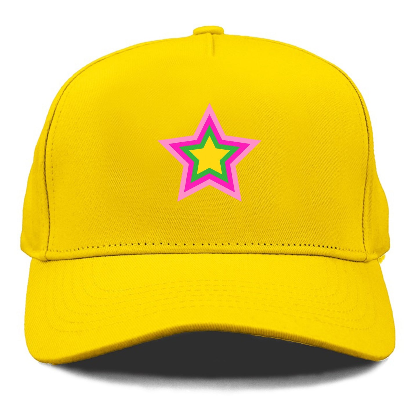 Retro 80s Star Rainbow Pink Hat