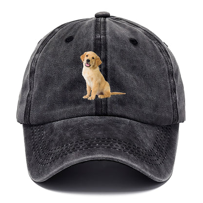 Playful golden pup with a cheerful expression Hat