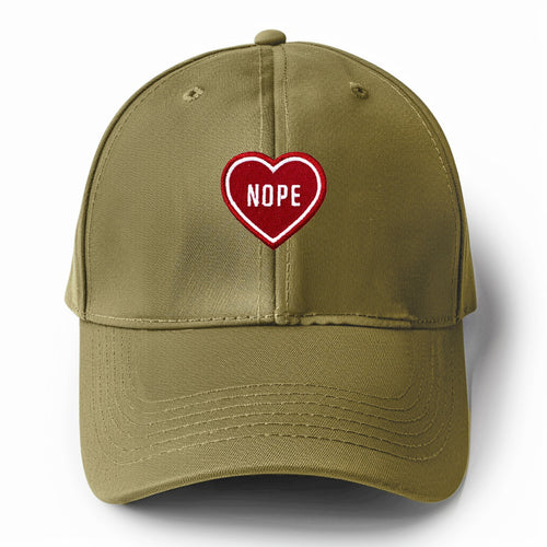 Nope Heart Solid Color Baseball Cap