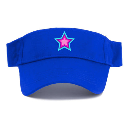 Retro 80s Star Rainbow Blue Hat