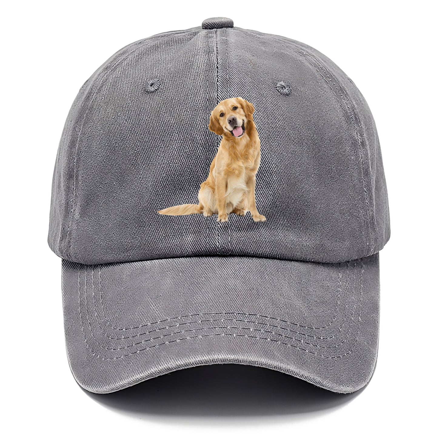 Joyful golden retriever with a radiant smile Hat