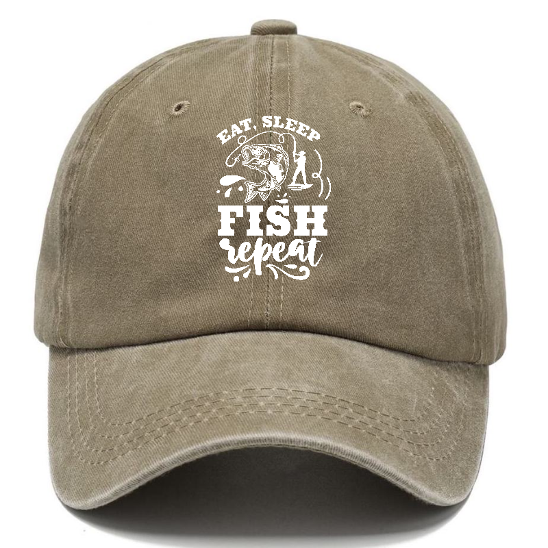 Eat sleep fish repeat Hat