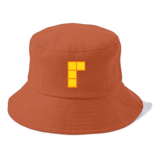 Retro 80s Tetris Blocks Orange Bucket Hat