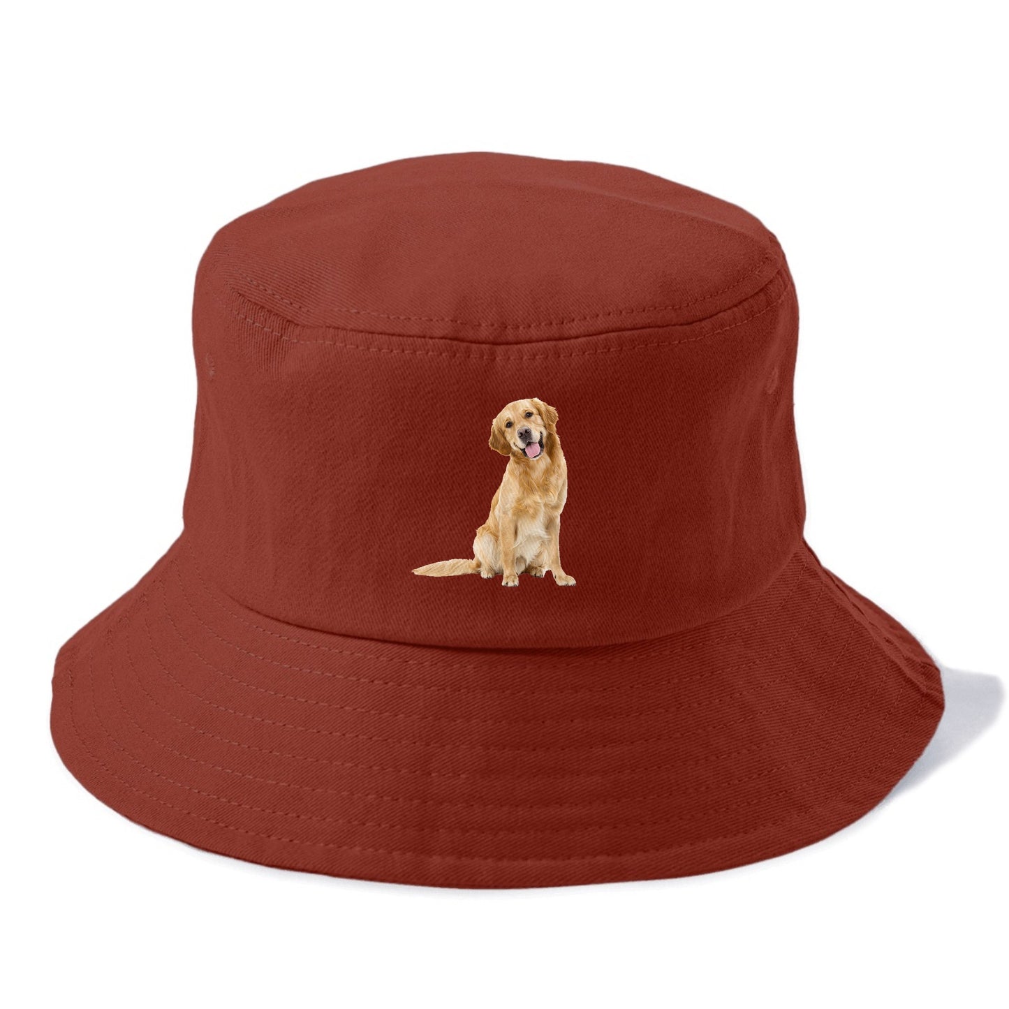 Joyful golden retriever with a radiant smile Hat