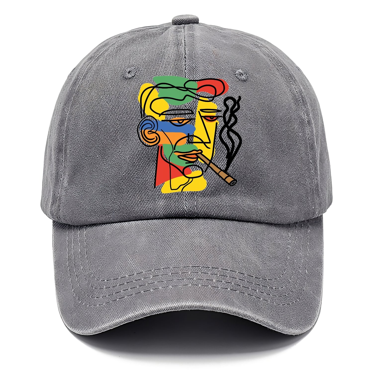 Smoky Vibes Abstract Line Art Hat