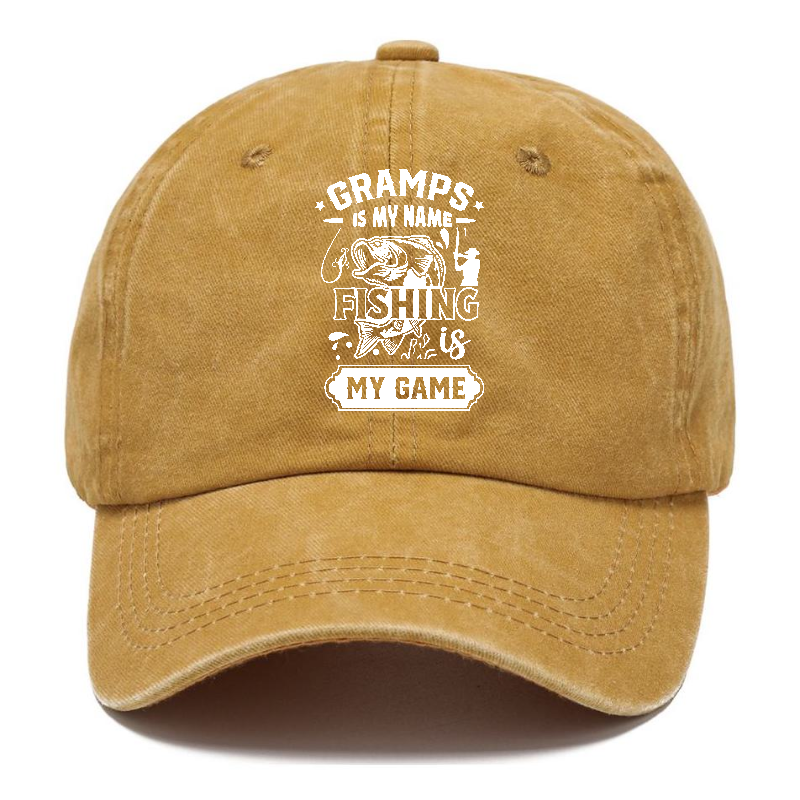 gramps is my name fishing is my game Hat