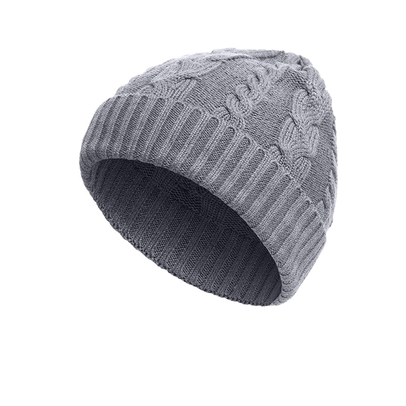 Gorro acogedor de punto torcido: gorro unisex de color sólido para otoño/invierno