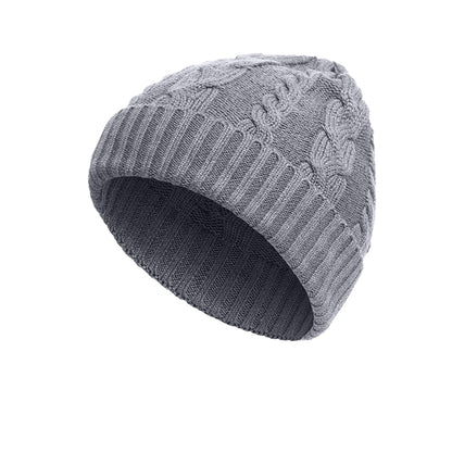 Cozy Twist Knit Beanie: Unisex Solid Color Hat for Autumn/Winter