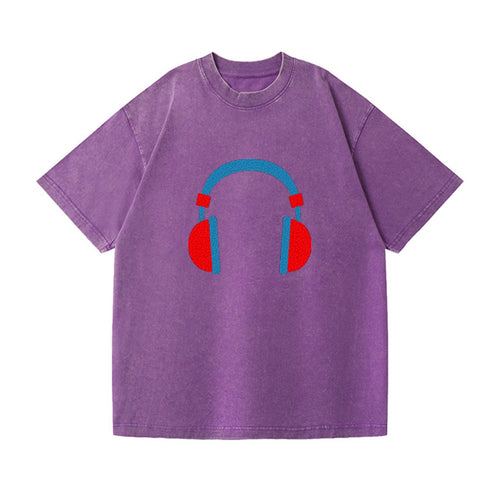 Retro 80s Headphones Red Vintage T-shirt