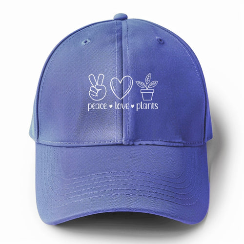 Peace Love Plants Solid Color Baseball Cap