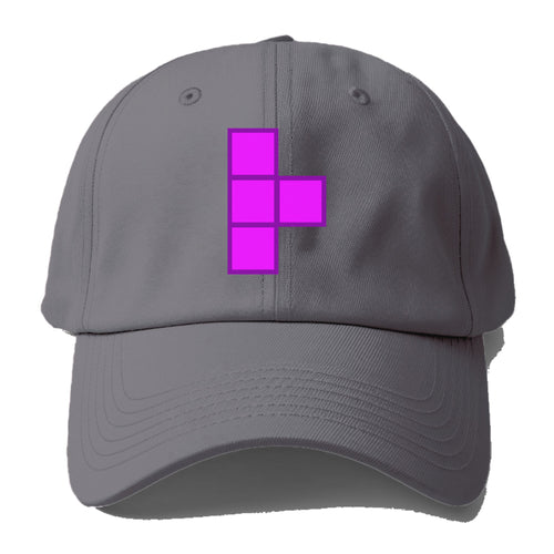 Retro 80s Tetris Blocks Purple Baseball Cap