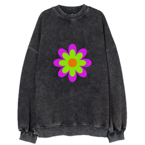 Retro 80s Flower Purple Vintage Sweatshirt