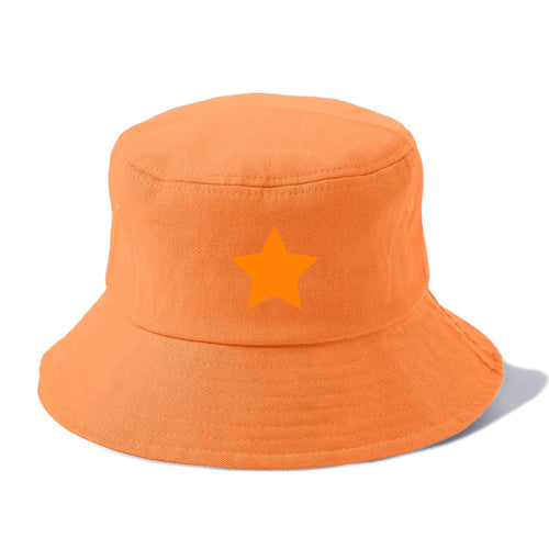 Retro 80s Star Orange Bucket Hat