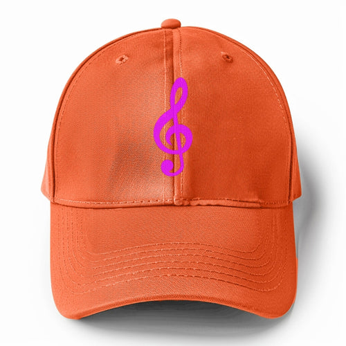 Retro 80s Music Note Purple Solid Color Baseball Cap