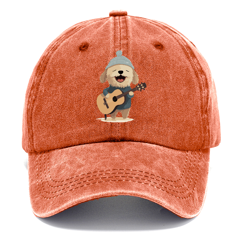 dog playing guitar Hat