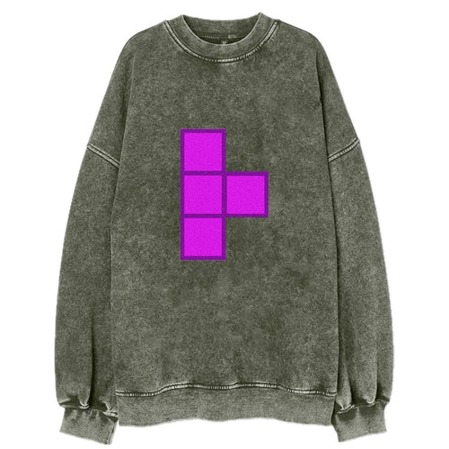 Retro 80s Tetris Blocks Purple Vintage Sweatshirt