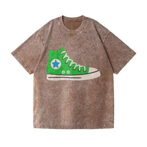 Retro 80s Converse Shoe Green Vintage T-shirt