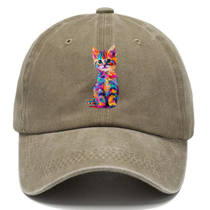 Rainbow Kitten Brushstroke Beauty Hat