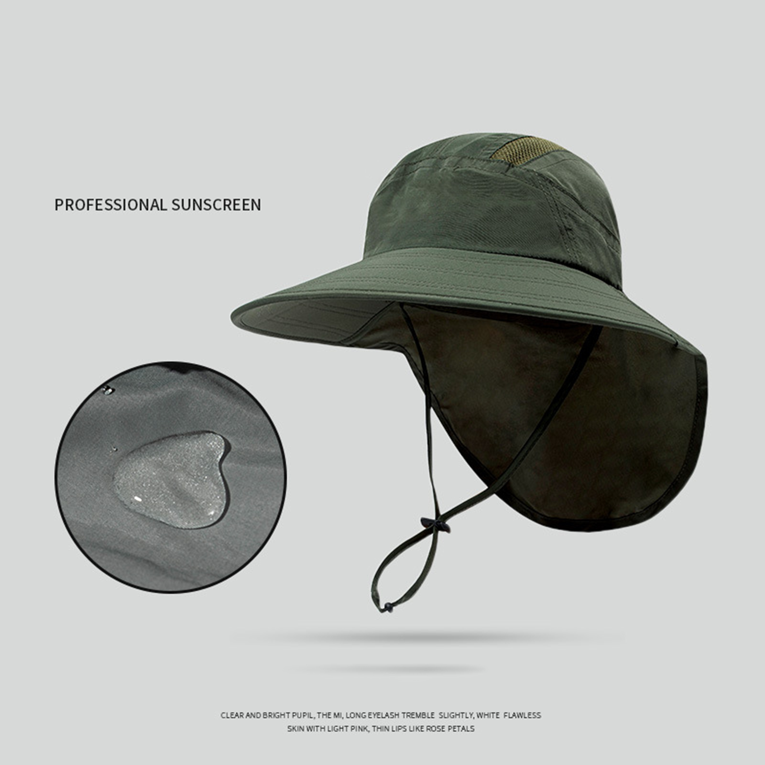 HES Summer Outdoor Fishing Sun Protection Wide Brim Bucket Hat Foldable  Boonie Cap