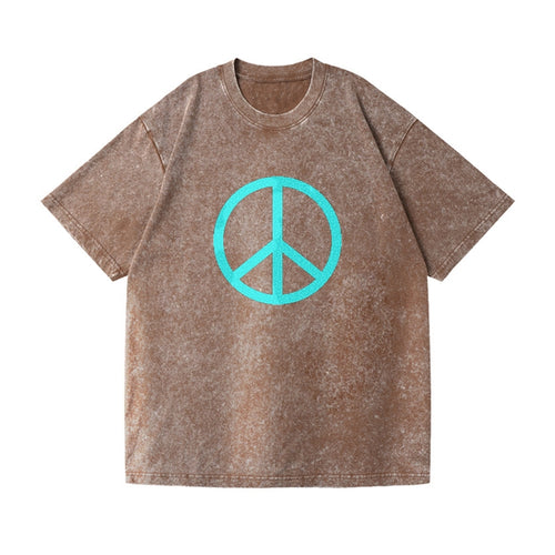 Retro 80s Peace Sign Blue Vintage T-shirt