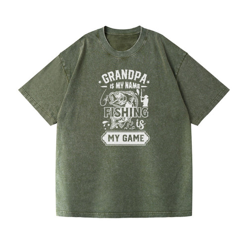 Grandpa Is My Name Fishing Is My Game Vintage T-shirt