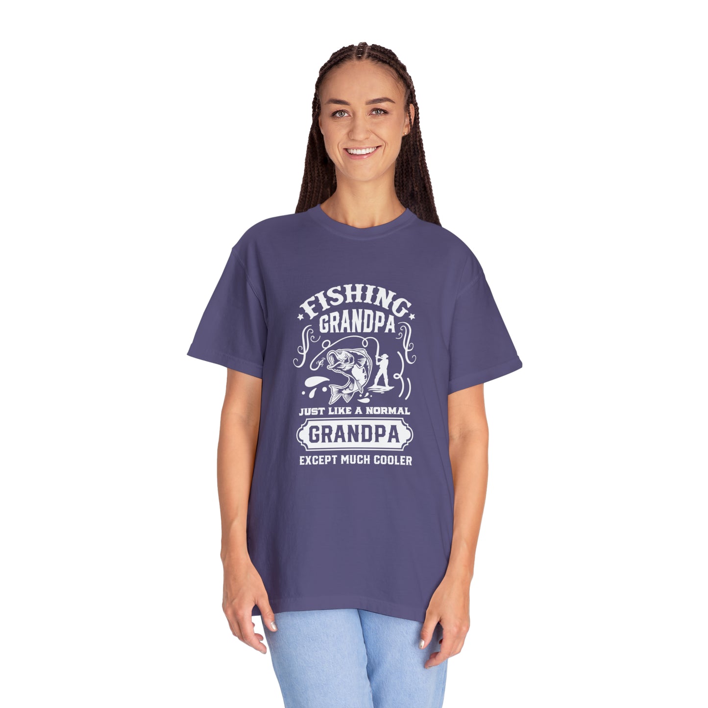 "Fishing Grandpa: Beyond Ordinary, Exuding Extraordinary Coolness" T-Shirt