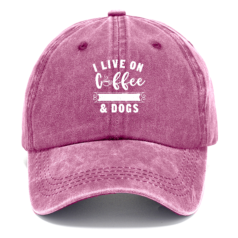 I live on coffee love & dogs Hat