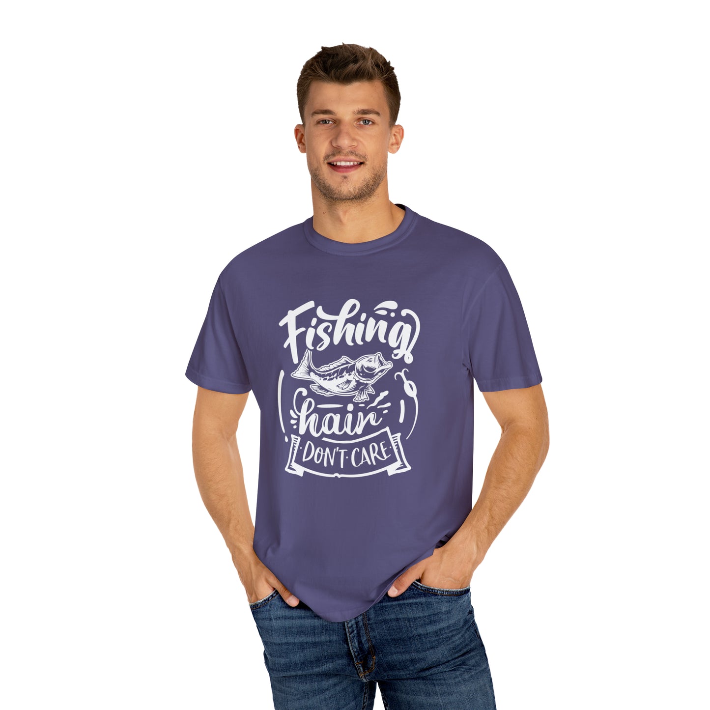 Camiseta "Pescando el pelo no me importa"